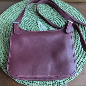 Vintage Coach # 9142 Legacy Hippie Flap Slip Burgundy Leather Crossbody Bag